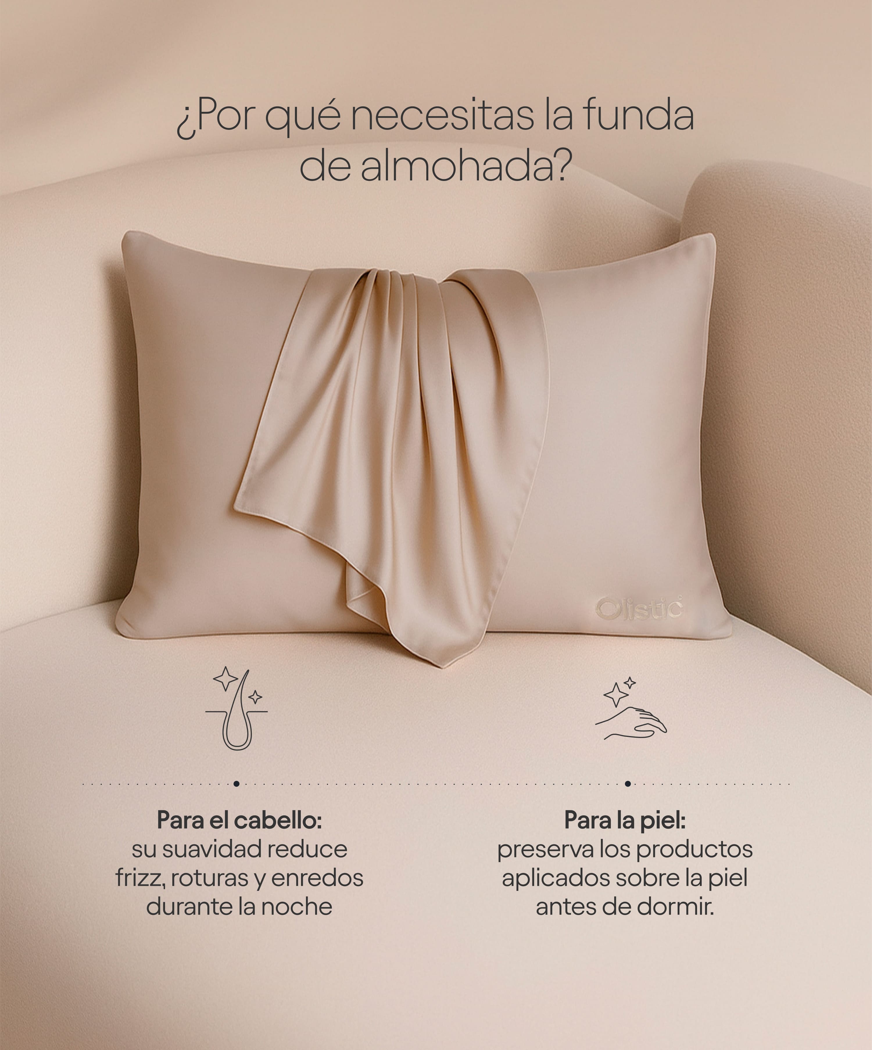 Funda almohada 100% seda natural